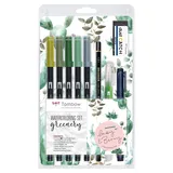 Tombow ABT Greenery Brush-Pen-Set farbsortiert, 1 Set