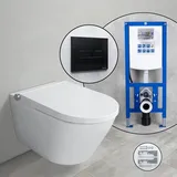 Evineo ineo3 ECO soft Komplett-SET Dusch-WC mit neeos Vorwandelement,, BE0628WH+16601BM#SET,