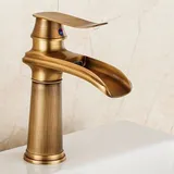Petites Ecrevisses - Wasserhahn Bad Wasserfall Waschtischarmatur Badarmatur Armatur Badezimmer mit 3/8 Zoll Schläuche Bronze