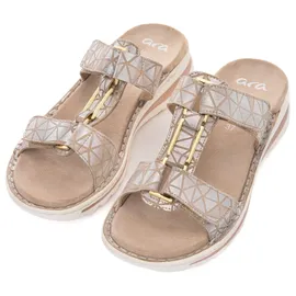 ARA Pantolette »TAMPA« , Keilabsatz, Sommerschuh, Schlappen mit Schmuckelement, G-Weite, Gr. 42, sand-silberfarben, , 53270557-42