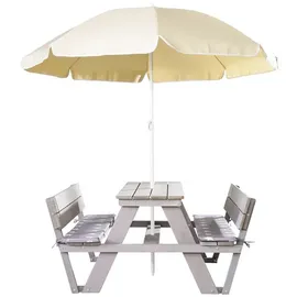 roba Picknick for 4 Kindersitzgruppe mit Lehne inkl. Schirm grau