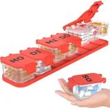 Tablettenbox 7 Tage, Abnehmbar Extra Große Pillendose 7 Fächer Medikamentenbox mit Großen Fächern für Vitamine, Fischöl und Medikamente, Tabletten Wochenbox Leicht Zu Öffnen Pillenbox 7 Tage (Rosa)