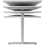 HAMMERBACHER XMST19 elektrisch höhenverstellbarer Schreibtisch nussbaum rechteckig, T-Fuß-Gestell silber 180,0 x 80,0 cm