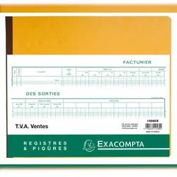 Exacompta 14580X Geschaeftbuch 27x32 MwSt Verkauf 80S BEL -