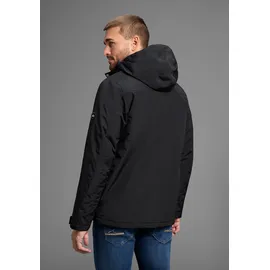 POLARINO Funktionsjacke mit Kapuze Wassersäule 3000 mm, verschweißte Nähte, Gr. 60, schwarz (outdoorjacke aus nachhaltigem material)), , 38084036-60