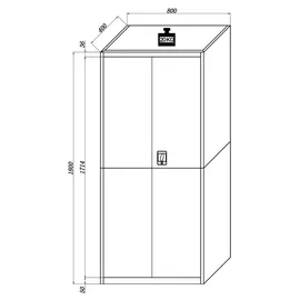 VCM Malivo Aktenschrank 80 x 180 x 40 cm schwarz
