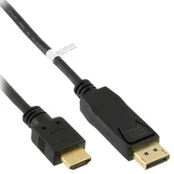 InLine DisplayPort zu HDMI Konverter Kabel schwarz 2m Adapterkabel 2 m