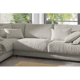 KAWOLA Ecksofa Madeline Cord Recamiere links steingrau