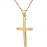HOPLO Kreuzanhänger Gold Anhänger Kreuz mit Goldkette massiv 333 - 8 Karat Gold 60 cm, Made in Germany 60 cm Unisex