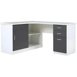 vente-unique Eckschreibtisch Norwy Weiß / Grau