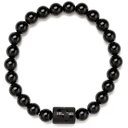 Armband FIRETTI "Schmuck Geschenk Armschmuck Armkette Edelstein Sternzeichen", schwarz (schwarz, schwarz, blau), Armbänder, Damen, Fische, Stein-Silikon, Stein, Silikon, Made in Germany - mit Onyx und Geburtsstein
