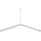 Hewi System 900 Vorhangstange für Dusche 900 x 887 mm, 18 Vorhangringe, Edelstahl matt geschliffen