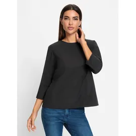 Heine Baumwollbluse in schwarz | Gr.: 40