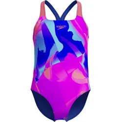 SPEEDO Digital Allover Powerback Badeanzug Mädchen in cobalt pop, Größe 164 - rosa