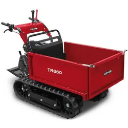 Raupendumper GINKO TR 660 ausziehbare Bordwände, hydraulisches Kippen, Motor Honda GX 200