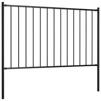 vidaXL Zaunfeld mit Pfosten 170 x 125 cm Schwarz/Stahl