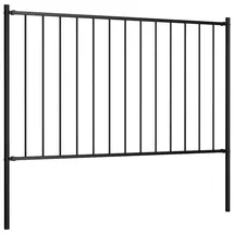 vidaXL Zaunfeld mit Pfosten 170 x 125 cm Schwarz/Stahl