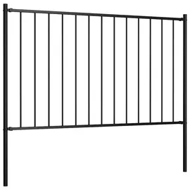 vidaXL Zaunfeld mit Pfosten 170 x 125 cm Schwarz/Stahl
