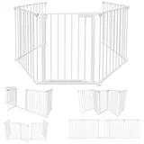 Clanmacy Kamingitter Kaminschutzgitter mit Tür 310cm,5teilig,Weiß, Metall,für Kinder&Tiere (1-tlg) weiß