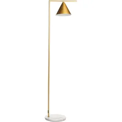 Stehlampe Metall gold 155 cm Kegelform Marmorfuß MOCAL