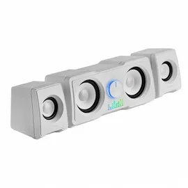 Mars Gaming MS22, Kompakte 2.2-Gaming-Lautsprecher, RGB Flow, Subwoofer + 4 Aktive Treiber, DSP-Sound 35W, Weiß