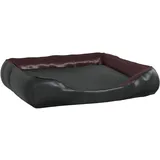 vidaXL Hundebett Schwarz Braun 80x68x23cm Kunstleder Hundekorb Hundekissen