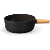 Stöckli Käsefondue-Caquelon Emotion mit Holzgriff schwarz (21 cm / 2 6 L)