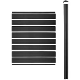 Mendler WPC-Sichtschutz Sarthe, Zaun Windschutz, WPC-Pfosten zum Einbetonieren ~ Erweiterungselement schmal, 98cm anthrazit