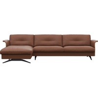 FLEXLUX Ecksofa Glow, super bequem durch hochwertigem Sitzaufbau mit Federkern, L-Form, Modernes skandinavisches Design braun