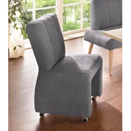 exxpo - sofa fashion Sessel Costa Hochlehnsessel mit Rollen 52 x 95 x 71 cm grau