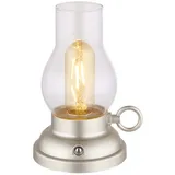 GLOBO Tischlampe Tischleuchte Beistelllampe Glas amber Akku Touchdimmer LED H 17,5 cm