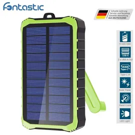 Fontastic Solar USB Powerbank 10000 mAh, Schwarz