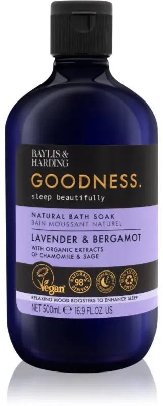 Baylis & Harding Goodness Sleep Beautifully Badschaum für ruhigen Schlaf Lavender & Bergamot 500 ml