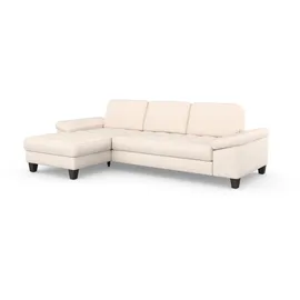 sit&more Ecksofa SIT & MORE "Westham L-Form", beige (creme), B:275cm H:88cm T:172cm, 100% Polyester, Sofas, Ecksofa, Recamiere, mit oder ohne Bettfunktion, Bettkasten, Füße wengefarben