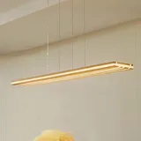LUCANDE LED-Hängeleuchte Silja, Holz, Acryl, weiß, 3000K