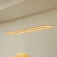 LUCANDE LED-Hängeleuchte Silja, Holz, Acryl, weiß, 3000K