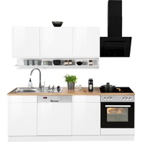 Kochstation Küche »KS-Virginia«, Breite 220 cm, wahlweise mit oder ohne E-Geräte, weiß