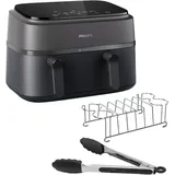 Philips Dual Basket Airfryer NA350/03 inkl. Frühstücks-Kit