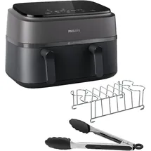 Philips Dual Basket Airfryer NA350/03 inkl. Frühstücks-Kit