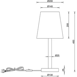 Nowa Tischleuchte Holzoptik Weiß
