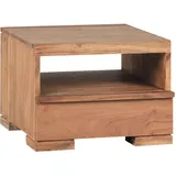 FineBuy Nachtschrank Akazie 40 x 40 x 30 cm Braun