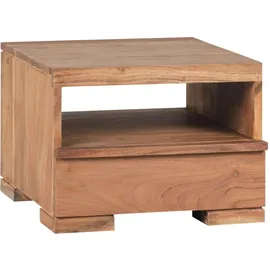 FineBuy Nachtschrank Akazie 40 x 40 x 30 cm Braun