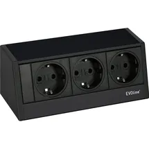 EVOline Steckdosenelement 3 x Schuko schwarz