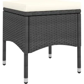 vidaXL 5-tlg. Garten-Bistro-Set Poly Rattan und Hartglas Schwarz