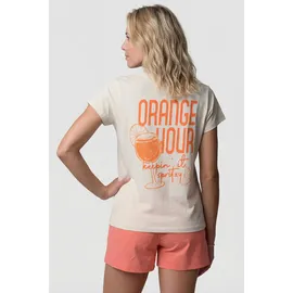 Alife & Kickin Rundhalsshirt ALIFE & KICKIN, Damen, Gr. M, orange hour, weiß, 100% Baumwolle (Bio), Rundhals, Shirts Rundhalsshirt, leichtes Sommer-Top mit Print aus Bio-Baumwolle mit Rundhals