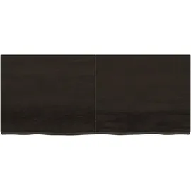 vidaXL Waschtischplatte Dunkelbraun 140x60x(2-6)cm Massivholz