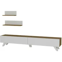 Wohnwand Amerika Weiß Walnuss