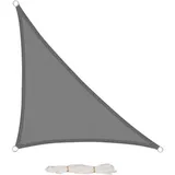 EUGAD Sonnensegel dreieck 5x5x7m, Sonnenschutz, 200g/m2 Garten, Balkon, Terrasse, HDPE Wetterschutz, atmungsaktiv Grau, 0180ZYF