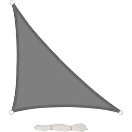 EUGAD Sonnensegel dreieck 5x5x7m, Sonnenschutz, 200g/m2 Garten, Balkon, Terrasse, HDPE Wetterschutz, atmungsaktiv Grau, 0180ZYF