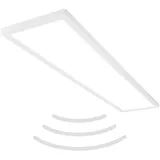 Briloner - LED Deckenlampe mit Bewegungsmelder, 98x20x3cm, flach, IP44 Spritzwasserschutz, Deckenleuchte, LED Badlampe, Badezimmerlampe, Küchenlampe, Feuchtraumleuchte, Weiß
